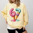 Baseball Drip Ice Cream 67 Comfort Colors Sweatshirt Blue Spruce