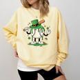 Baseball Drip Ice Cream Boys Kids Shamrock St Patricks Day Comfort Colors Sweatshirt Blue Spruce