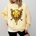 Baseball Drip Ice Cream Camo Cool Comfort Colors Sweatshirt Blue Spruce