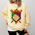 Baseball Drip Ice Cream Drip Halloween Baseball Lovers Comfort Colors Sweatshirt Blue Spruce