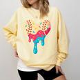 Baseball Drip Melting Ice Cream Baseball Heart Boys Girls Comfort Colors Sweatshirt Blue Spruce Baseball Drip Melting Ice Cream Baseball Heart Boys Girls Comfort Colors Sweatshirt Blue Spruce