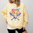 Baseball Drip Number 67 Player Comfort Colors Sweatshirt Blue Spruce Baseball Drip Number 67 Player Comfort Colors Sweatshirt Blue Spruce