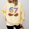 Baseball Drip Number 67 Player Six Seven Meme Comfort Colors Sweatshirt Blue Spruce