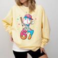 Baseball Drip Number 67 Six Seven Meme Ice Cream Dripping Comfort Colors Sweatshirt Blue Spruce
