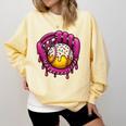 Baseball Drip Pink Glove Respect The Drip Youth Boys Girls Comfort Colors Sweatshirt Blue Spruce