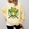 Baseball Drip St Patricks Day Boys Baseball St Patricks Day Comfort Colors Sweatshirt Blue Spruce