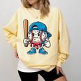 Baseball Drippy Style Apparel For Boys Youth Cool Baseball Comfort Colors Sweatshirt Blue Spruce