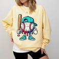 Baseball Drippy Style Apparel For Boys Youth Drip Baseball Comfort Colors Sweatshirt Blue Spruce