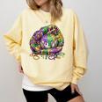 Baseball Glove Ice Cream Mardi Gras Dripping Boys Youth Kids Comfort Colors Sweatshirt Blue Spruce