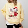 Baseball Happy 100 Days Of School Boy Girl Kid Teacher Comfort Colors Sweatshirt Blue Spruce