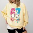 Baseball Ice Cream Drip 67 Hands Six Seven Boys Comfort Colors Sweatshirt Blue Spruce