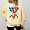 Baseball Ice Cream Drip 67 Six Seven Gen Alpha Slang Meme Comfort Colors Sweatshirt Blue Spruce Baseball Ice Cream Drip 67 Six Seven Gen Alpha Slang Meme Comfort Colors Sweatshirt Blue Spruce