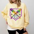 Baseball Ice Cream Drip Boys Mardi Gras Carnival Party Mask Comfort Colors Sweatshirt Blue Spruce Baseball Ice Cream Drip Boys Mardi Gras Carnival Party Mask Comfort Colors Sweatshirt Blue Spruce