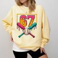 Baseball Ice Cream Drip Number 67 Player 67th Birthday Premium Tri-Blend Comfort Colors Sweatshirt Blue Spruce Baseball Ice Cream Drip Number 67 Player 67th Birthday Premium Tri-Blend Comfort Colors Sweatshirt Blue Spruce