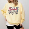 Baseball Mama Lightning Bolt Checkered Varsity Mother's Day Comfort Colors Sweatshirt Blue Spruce