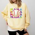 Baseball Mama Sport Women Proud Baseball Mom Comfort Colors Sweatshirt Blue Spruce