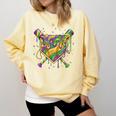 Baseball Mardi Gras Home Plate Ice Cream Drip Carnival Mask Comfort Colors Sweatshirt Blue Spruce Baseball Mardi Gras Home Plate Ice Cream Drip Carnival Mask Comfort Colors Sweatshirt Blue Spruce