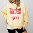 Baseball Mom Since 1977 Comfort Colors Sweatshirt Blue Spruce