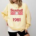 Baseball Mom Since 1981 Comfort Colors Sweatshirt Blue Spruce
