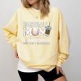 Baseball Mom Caffeine Fueled Game Day Essential Comfort Colors Sweatshirt Blue Spruce