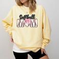 Baseball Mom Coquette Women Girls Baseball Mama Comfort Colors Sweatshirt Blue Spruce