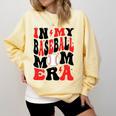 In My Baseball Mom Era Groovy Mom Comfort Colors Sweatshirt Blue Spruce