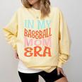 In My Baseball Mom Era Lover Groovy Retro Mother's Day Comfort Colors Sweatshirt Blue Spruce