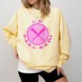 In My Baseball Mom Era Retro Game Day Mom Era 2 Sides Comfort Colors Sweatshirt Blue Spruce