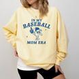 In My Baseball Mom Era Retro Game Day Mama Groovy Season Raglan Baseball Tee Comfort Colors Sweatshirt Blue Spruce