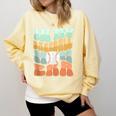 In My Baseball Mom Era Retro Groovy Style Sports Mama Comfort Colors Sweatshirt Blue Spruce