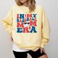 In My Baseball Mom Era Smile Face Retro Comfort Colors Sweatshirt Blue Spruce
