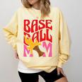 Baseball Mom Game Day Trendy Pink Leopard Mama Premium Comfort Colors Sweatshirt Blue Spruce