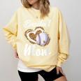 Baseball Mom Grandma Leopard Baseball Lover Fan Comfort Colors Sweatshirt Blue Spruce