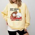 Baseball Mom Hot Mess Always Stressed Baseball Mama Comfort Colors Sweatshirt Blue Spruce