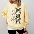 Baseball Mom Leopard Comfort Colors Sweatshirt Blue Spruce