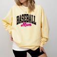 Baseball Mom Leopard Baseball Mama Life Girls Women Baller Premium Comfort Colors Sweatshirt Blue Spruce