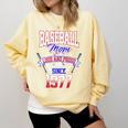 Baseball Mom Loud & Proud Since 1977 Premium Comfort Colors Sweatshirt Blue Spruce