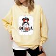 Baseball Mom Messy Bun Mommy Baseball Player Premium Comfort Colors Sweatshirt Blue Spruce