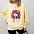 Baseball Mom Rainbow Boho Mommy Comfort Colors Sweatshirt Blue Spruce