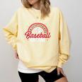 Baseball Mom Rainbow Great Team Mom Comfort Colors Sweatshirt Blue Spruce