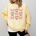 Baseball Mom Sister Tween Teen Girl Girly Pink Bow Preppy Comfort Colors Sweatshirt Blue Spruce
