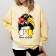 Baseball Mom Softball Mom Of Both Messy Bun Mother's Day Comfort Colors Sweatshirt Blue Spruce Baseball Mom Softball Mom Of Both Messy Bun Mother's Day Comfort Colors Sweatshirt Blue Spruce
