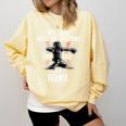 Baseball Mom My Son Will Be Waiting For You At Home Premium Tri-Blend Comfort Colors Sweatshirt Blue Spruce