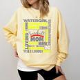 Baseball Mom Traits For Great Mothers Grey And Yellow Comfort Colors Sweatshirt Blue Spruce