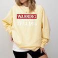 Baseball Mom Warning Uncontrollable Yelling Funny Sign Comfort Colors Sweatshirt Blue Spruce
