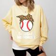 Baseball MomMom Baseball Player Leopard Mom Mom Comfort Colors Sweatshirt Blue Spruce