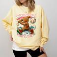 Baseball Player Christmas Gingerbread Smashing Through Snow Comfort Colors Sweatshirt Blue Spruce