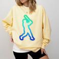 Baseball Player Graphic Comfort Colors Sweatshirt Blue Spruce Baseball Player Graphic Comfort Colors Sweatshirt Blue Spruce