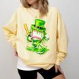 Baseball Player Ice Cream Drip Shamrocks St Patrick's Day Comfort Colors Sweatshirt Blue Spruce Baseball Player Ice Cream Drip Shamrocks St Patrick's Day Comfort Colors Sweatshirt Blue Spruce