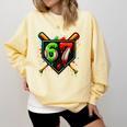 Baseball Six Seven 67 Meme Ice Cream Drip Xmas Women Men Comfort Colors Sweatshirt Blue Spruce